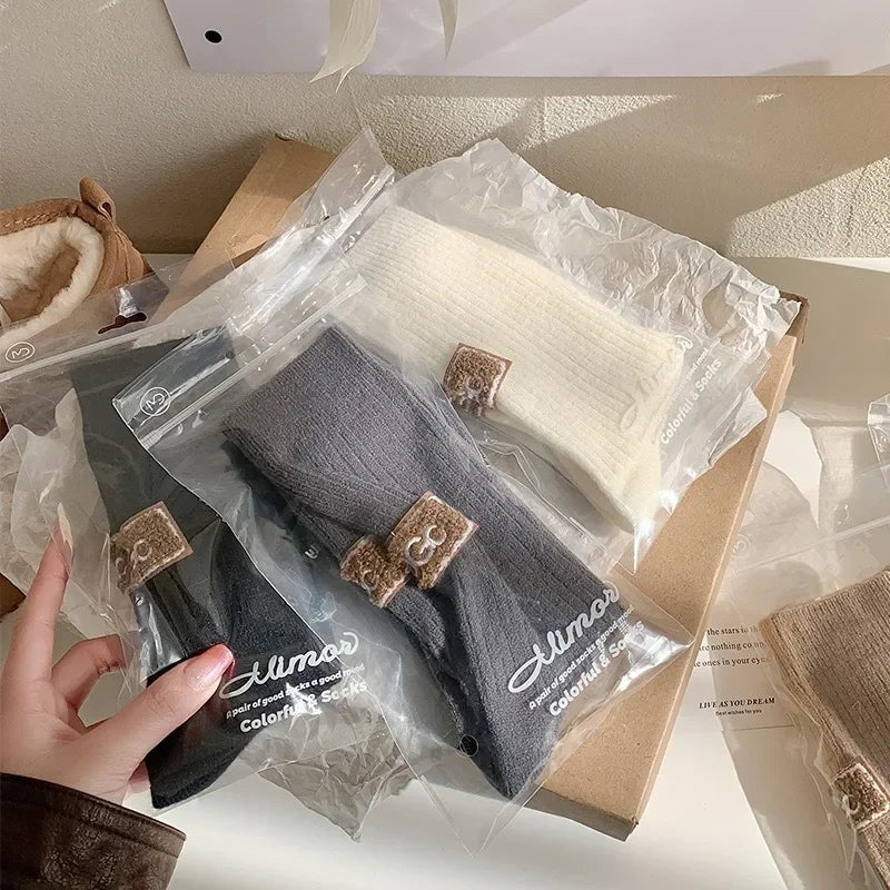 Casual Knit Warm Letter Socks (2-Pack)