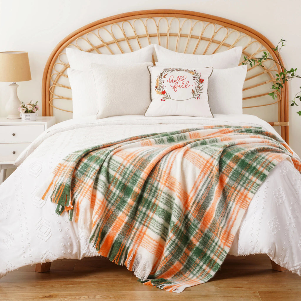 Plaid Throw Blanket for Home Décor