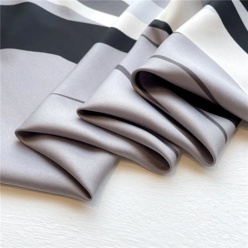 Spring Summer Scarf Women Luxury Design Scarf Silk Scarf Soft Muslim Headband Shawl Beach 90x90cm Bandanna Foulard Hijab Wraps