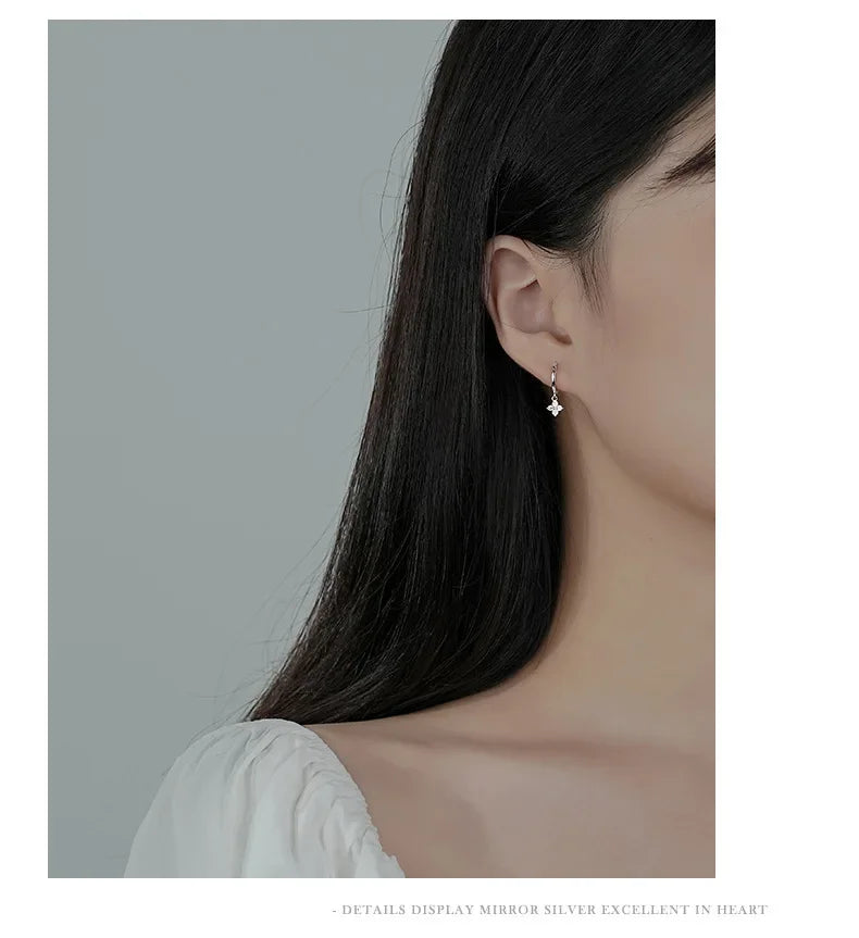 925 Sterling Silver Ethnic Leaf Hoop Earrings