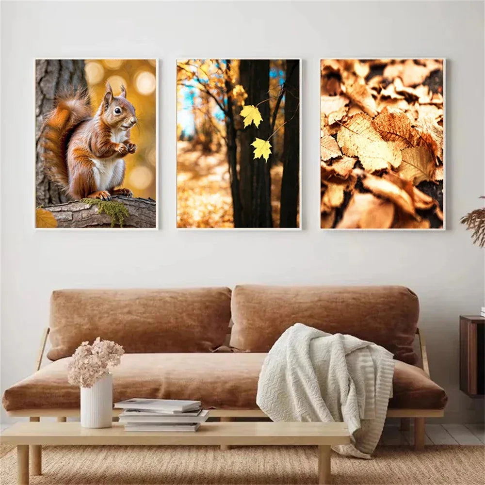 Autumn Forest Landscape Canvas Wall Art