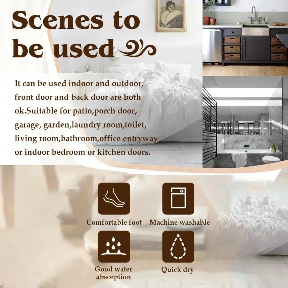 Summer Beach Decorative Welcome Doormat Beach Ocean Starfish Anti-Slip Entrance Door Mat Back Floor Mat for Home Room Decoration