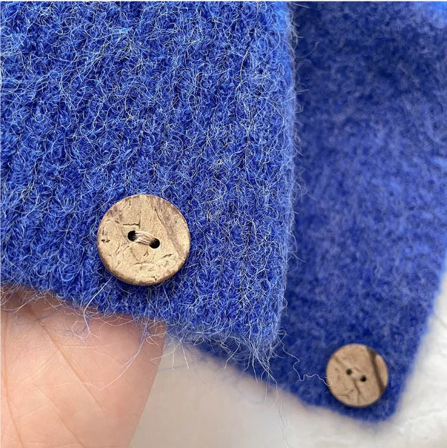 Cross Button Knit Winter Neck Scarf