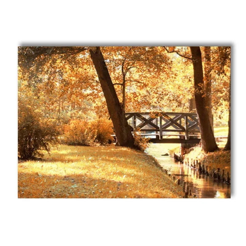 Autumn Forest Landscape Canvas Wall Art