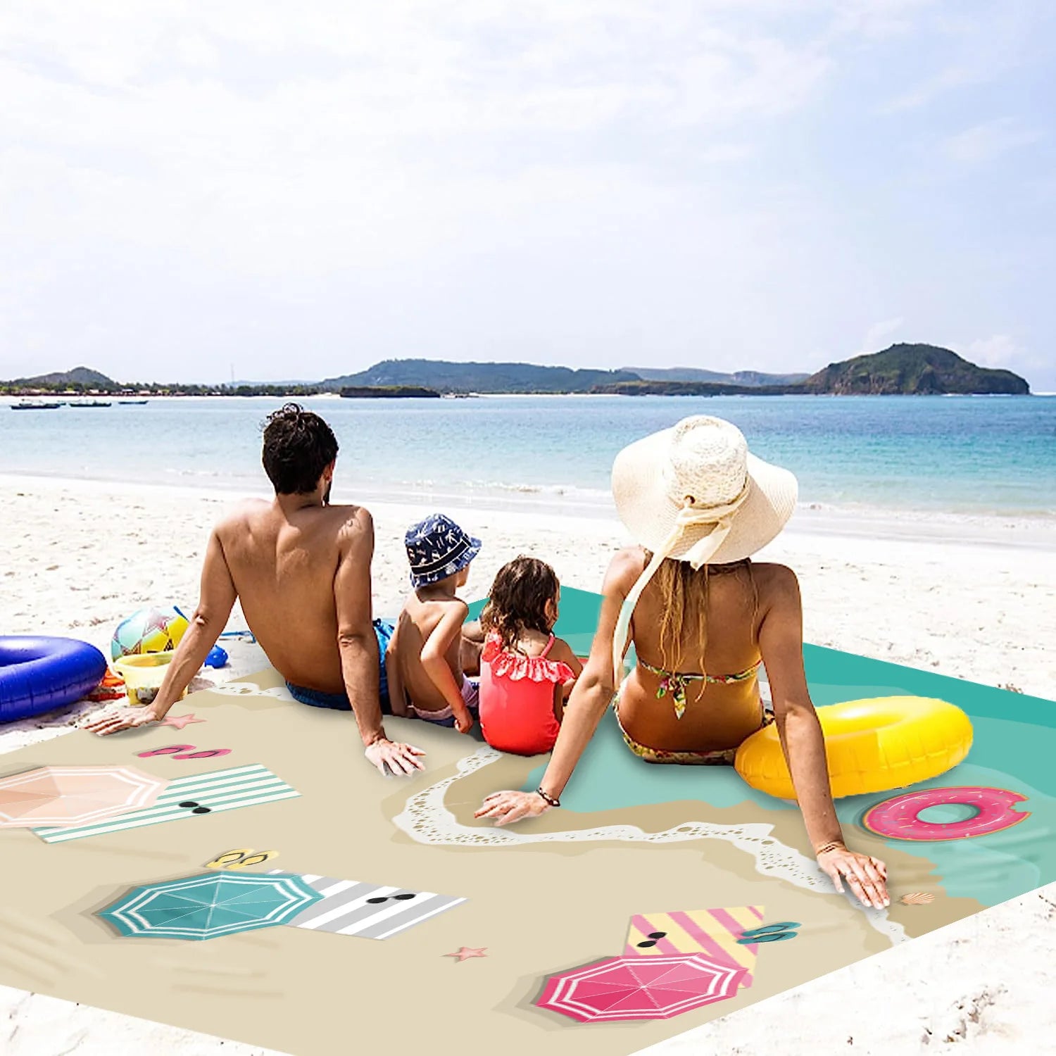 Beach Mat Outdoor Picnic Ultra-thin Campground Mat Waterproof Sand Proof Portable Moisture-proof Mat Pocket Blanket