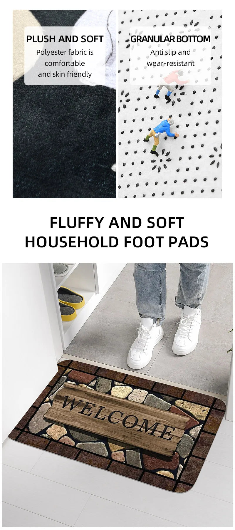 Floral Print Anti-Slip Door Mat