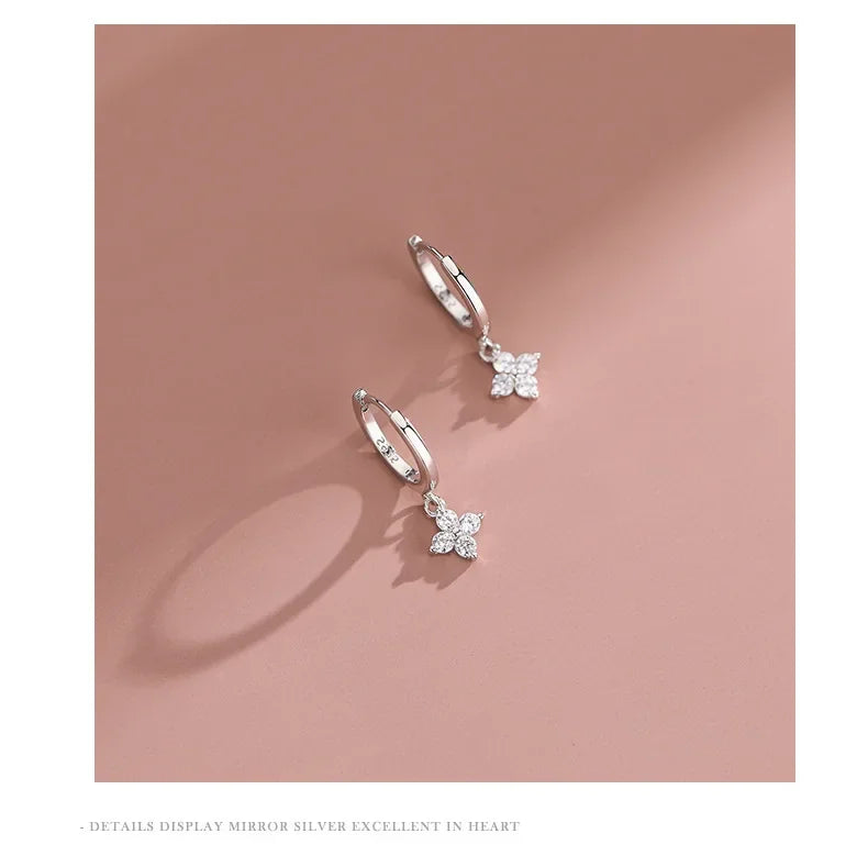 925 Sterling Silver Ethnic Leaf Hoop Earrings