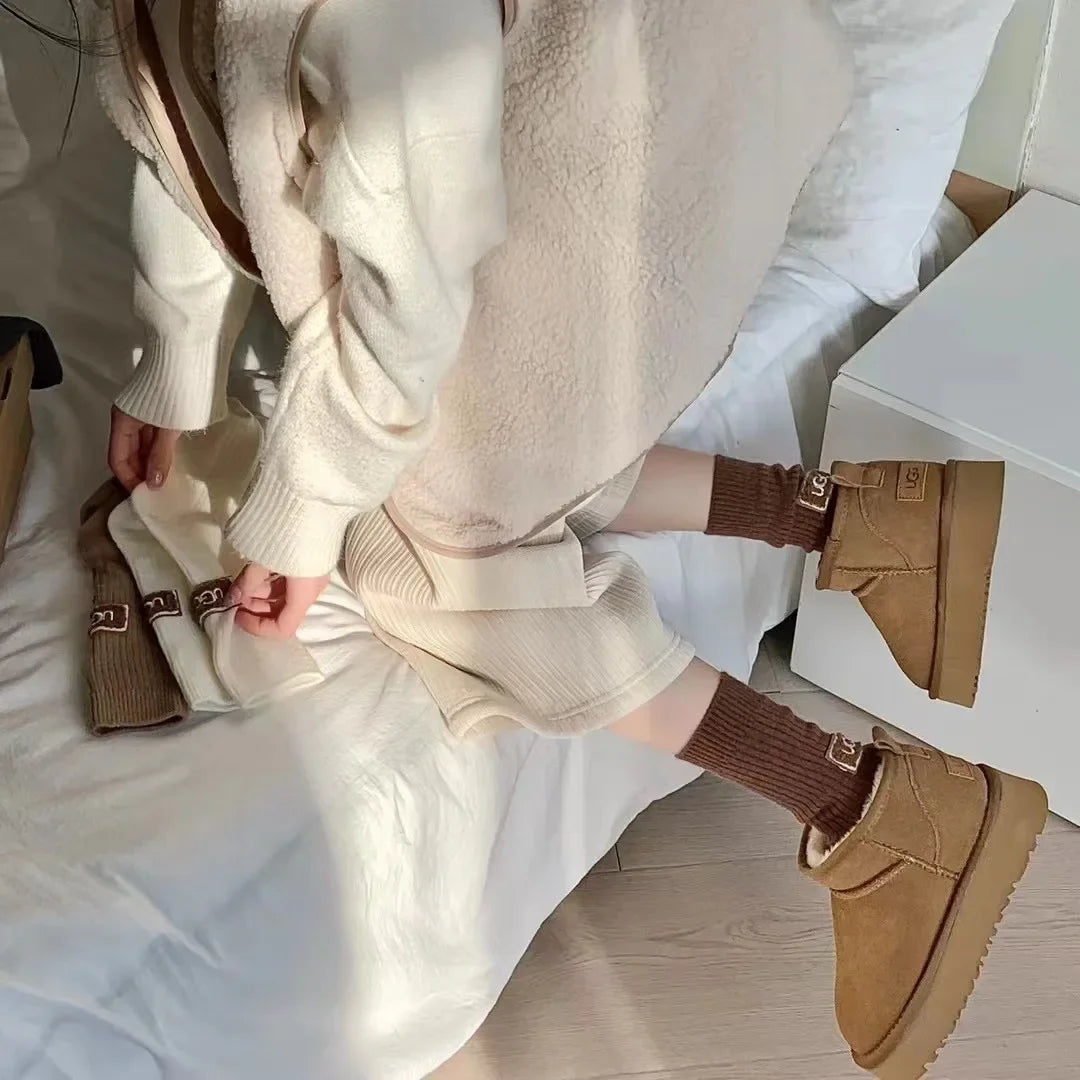 Casual Knit Warm Letter Socks (2-Pack)