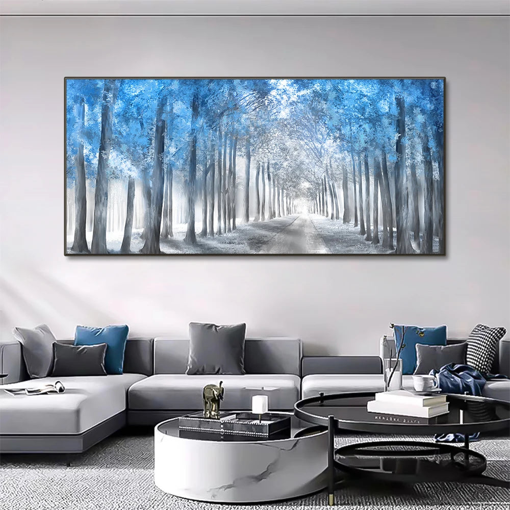 Foggy Autumn Forest Canvas Wall Art
