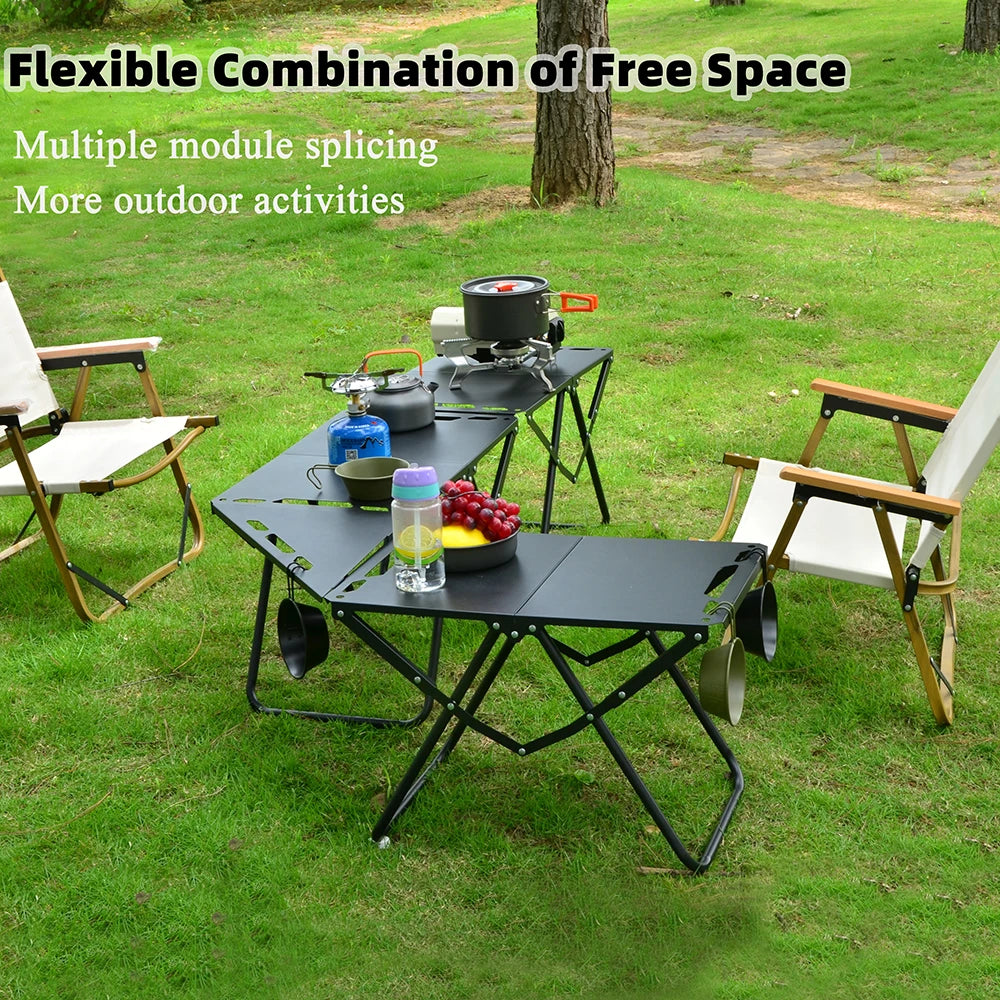 Portable  Picnic Table Beach Tables camping Table for Sand Foldable Edge With Hollowing Hangable items More Convenient