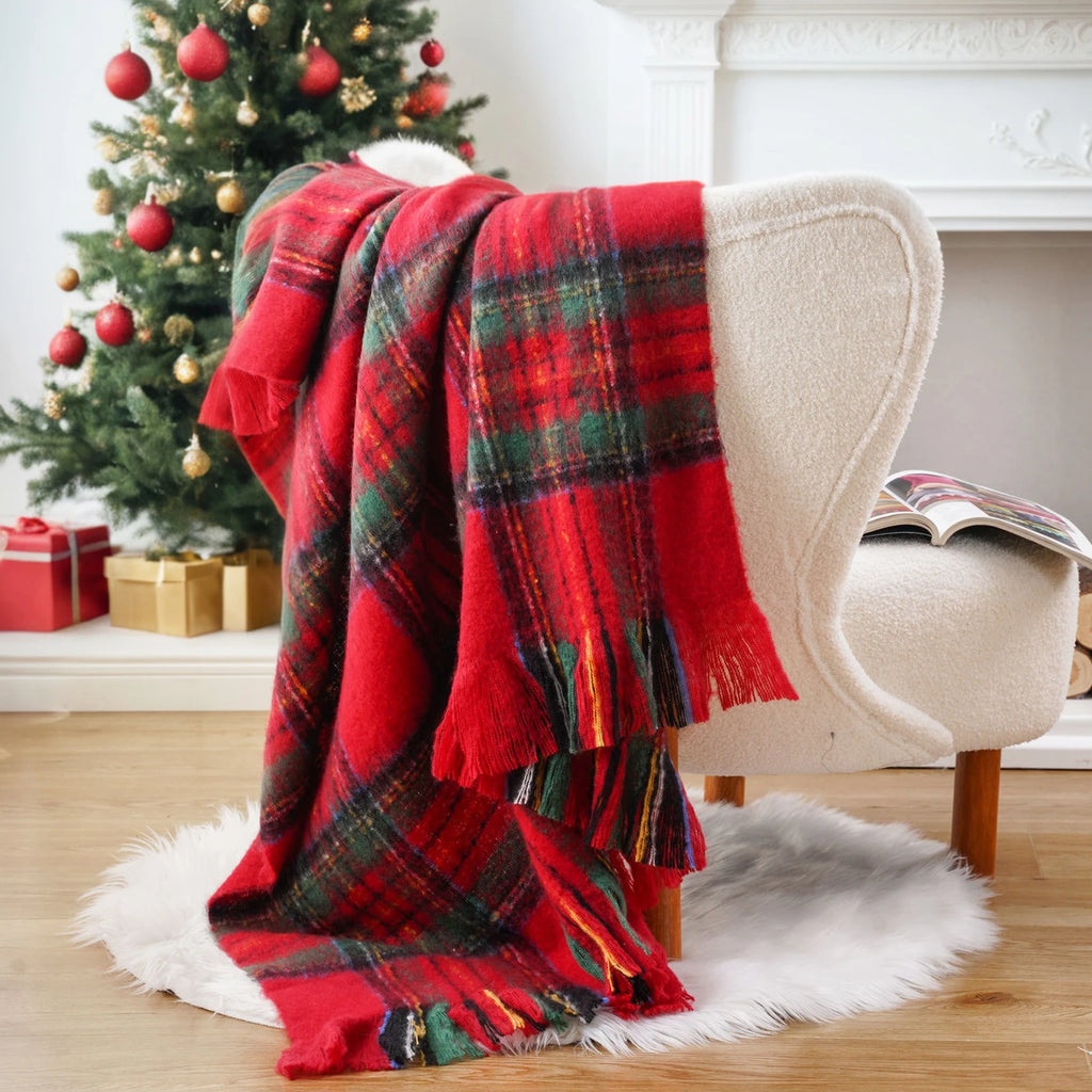 Plaid Throw Blanket for Home Décor