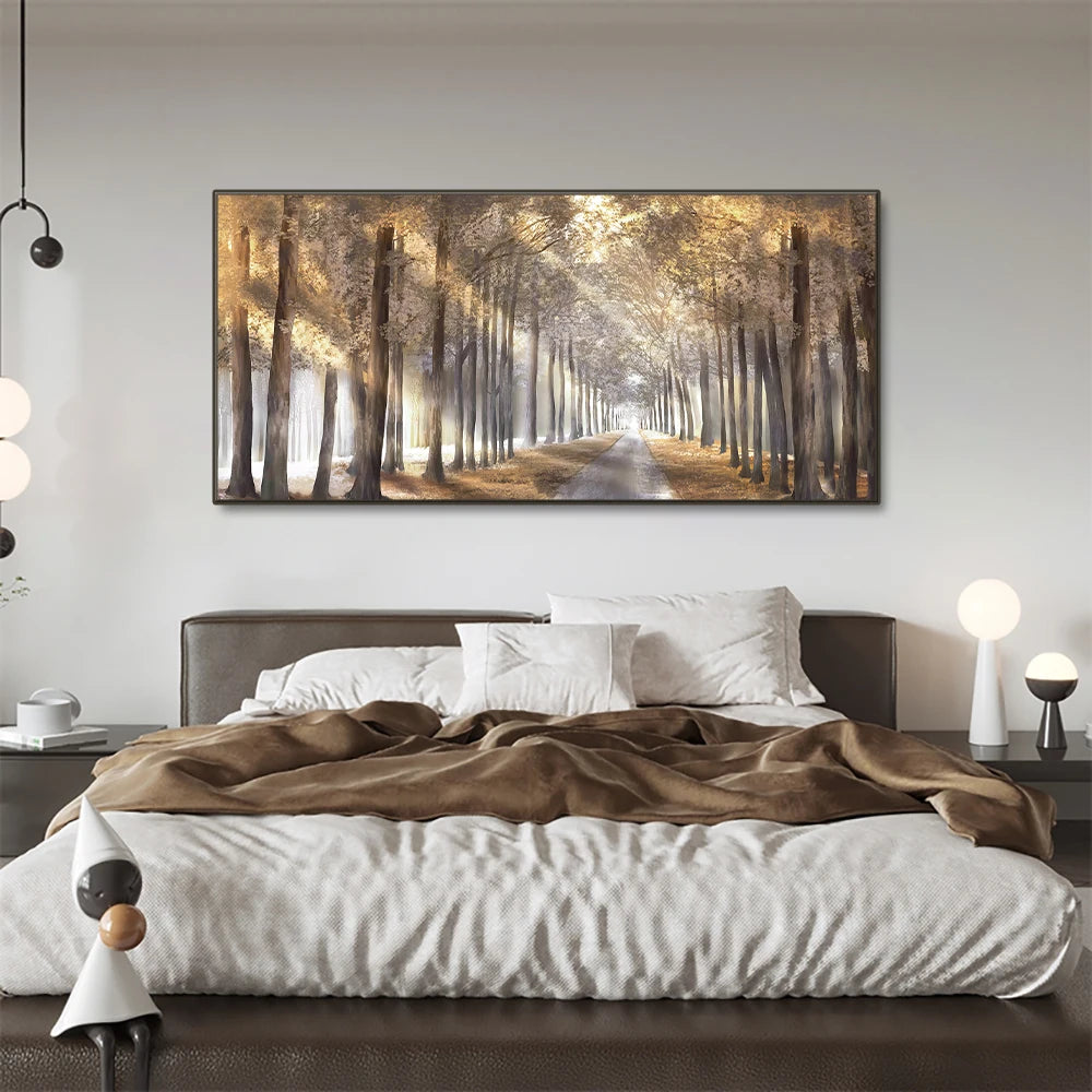 Foggy Autumn Forest Canvas Wall Art
