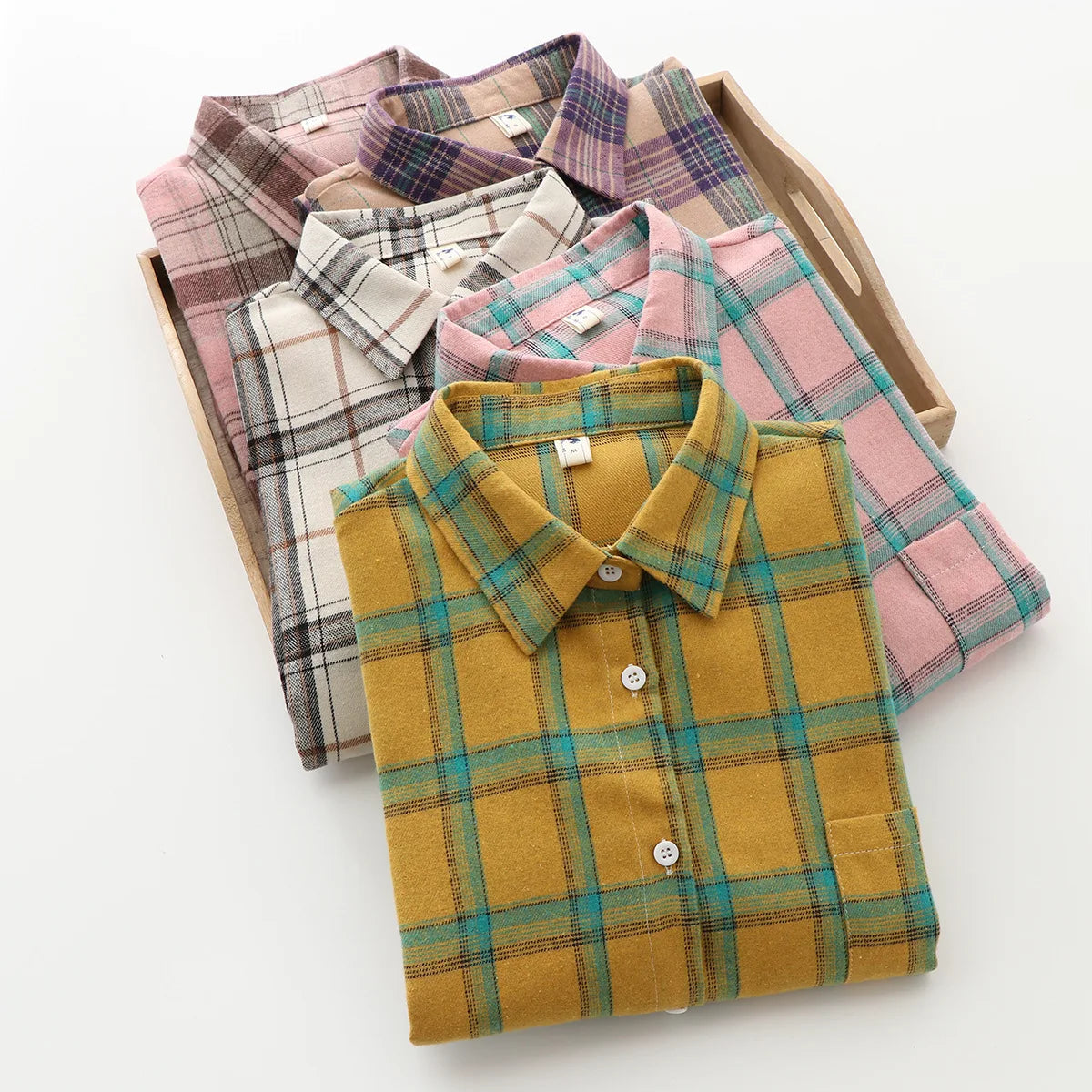 Women’s Plaid Casual Button-Up Shirt