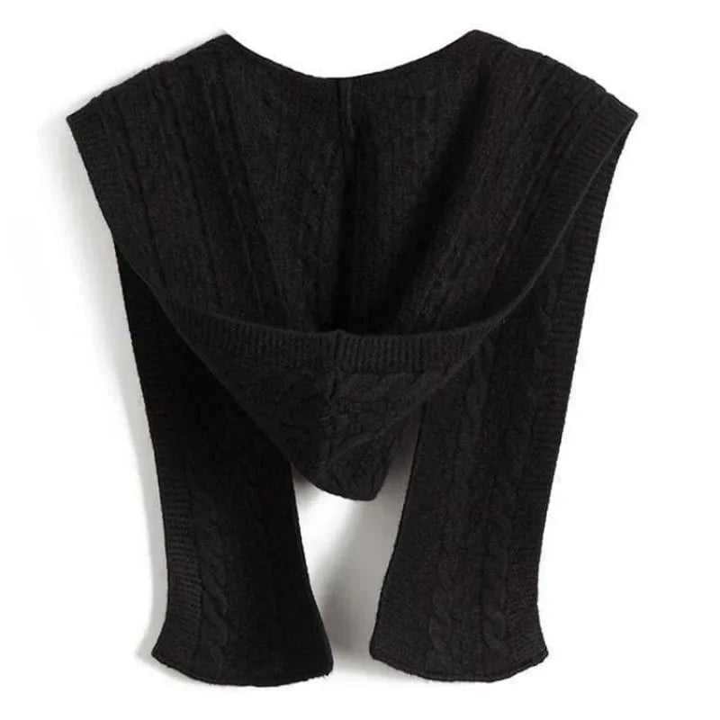 Hooded Knit Shawl Scarf for Women