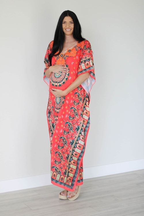 Mexican Summer Kaftan Maxi Dress