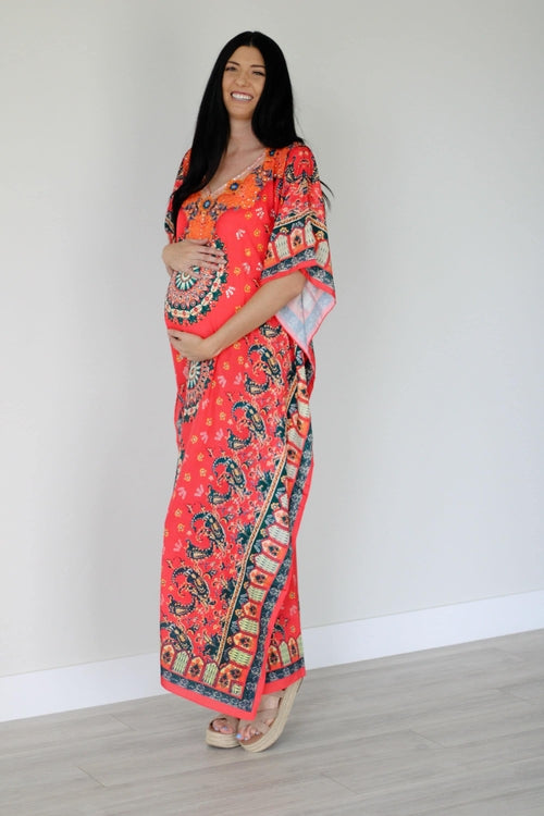 Mexican Summer Kaftan Maxi Dress