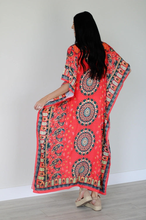 Mexican Summer Kaftan Maxi Dress